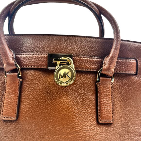 MICHAEL Michael Kors Brown Pebbled Leather Large Hamilton Traveler Tote W/O Key - Picture 2 of 12